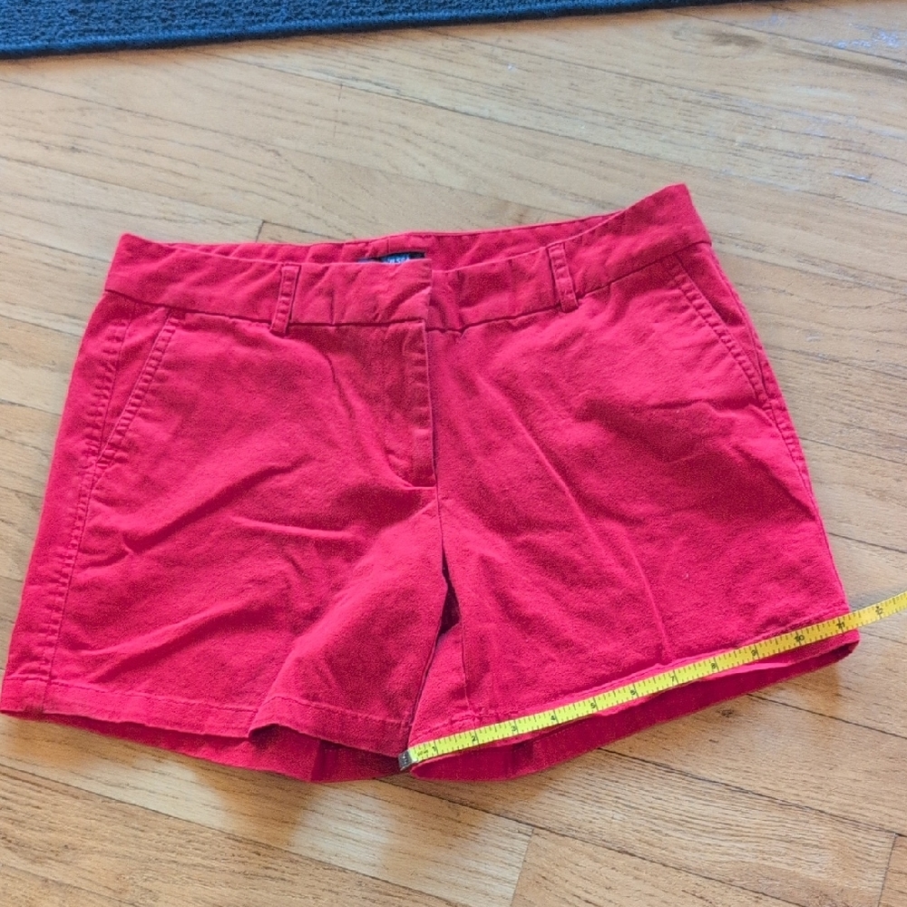 Women’s Cherry Red Bermuda Shorts with Belt Loops